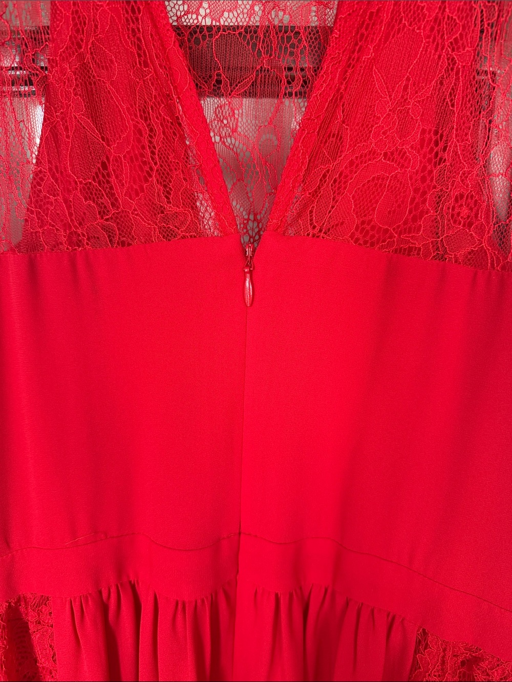 Express Red Halter Lace-Panel Maxi Dress - Picture 7 of 8